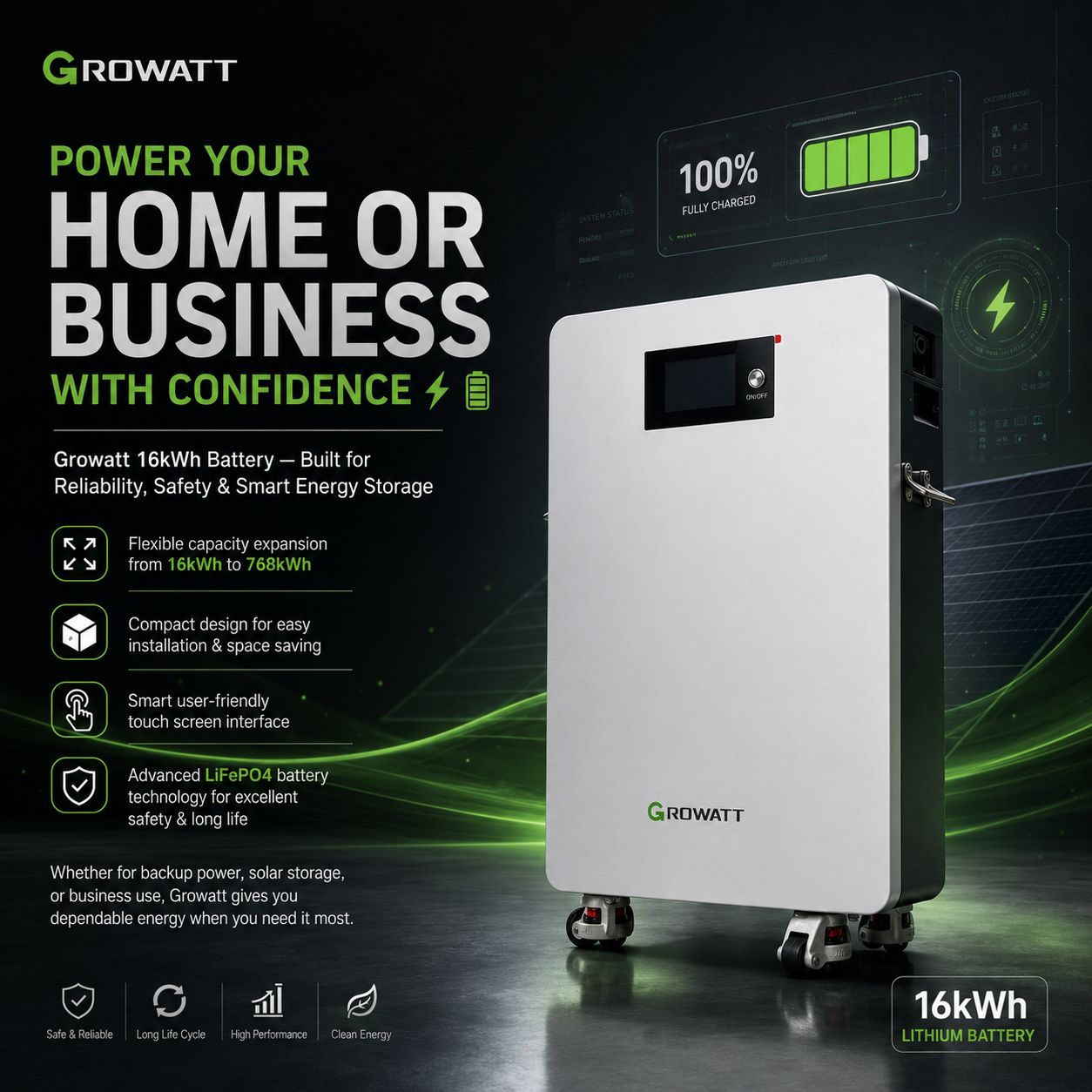 Growatt 16kwh Lithium Battery