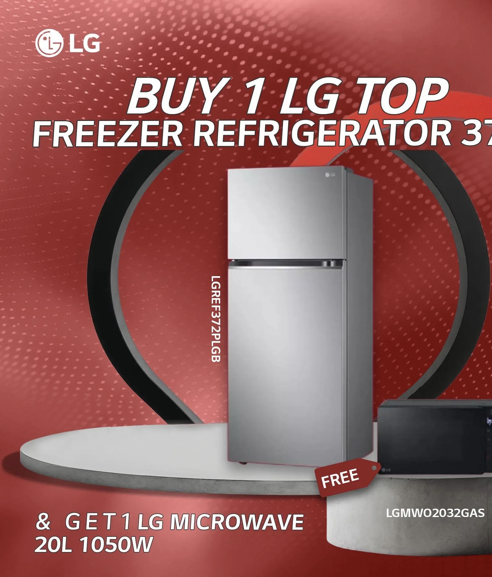 LG Top Freezer Refrigerator 375L | GN-B372PLGB