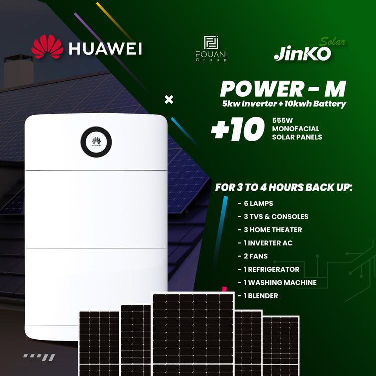 Huawei Full Solution Bundle: 5kW Inverter, 15kWh Battery & 10 x 555W Panels
